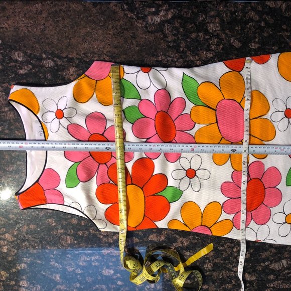 Vintage Retro Hippy Floral Vibrant A-Line Dress - (Sz. 4) - Picture 8 of 10